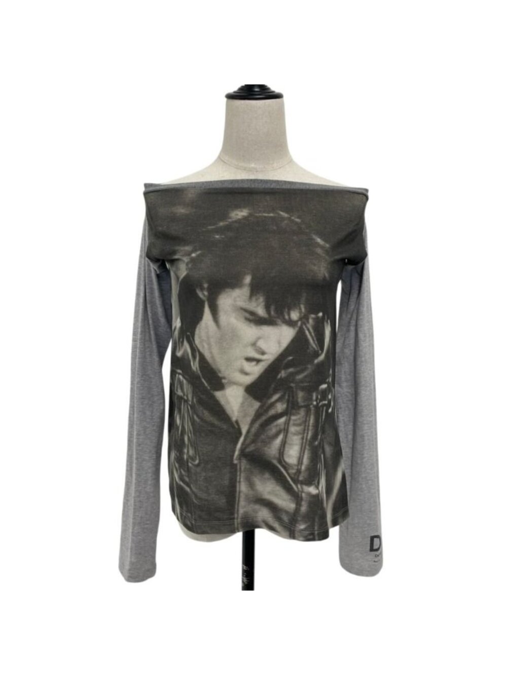 Dolce & Gabbana D&G Elvis Pre Three Print Long Sleeve Top Gray and 40